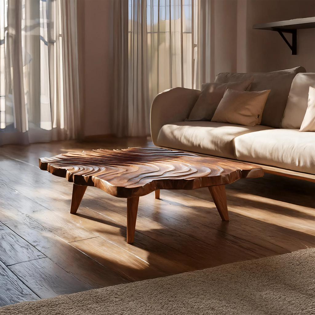 Handcrafted Modern Live Edge Coffee Table For Living Room
