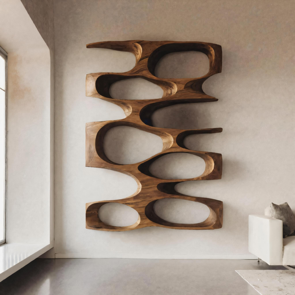 Minimalist Organic Void Form Bookshelf For Living Room