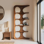 Contemporary Sculptural Vertical Bookshelf For Living Room