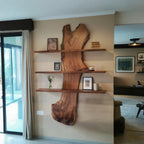 Rustic Live Edge Wall Shelf For Modern Living Room And Entryway