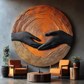Mid Century Wooden Wall Art Sculpture For Living Room Decor