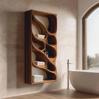 Organic Sculptural Wall Bathroom Shelf For Modern Bathroom