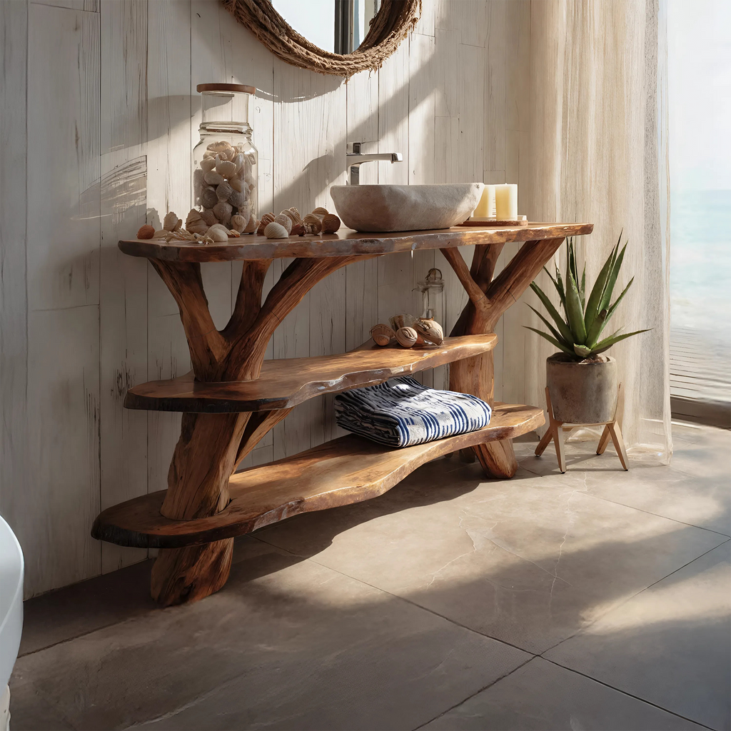 Modern Handcrafted Live Edge Bathroom Vanity For Elegant Bathroom Decor