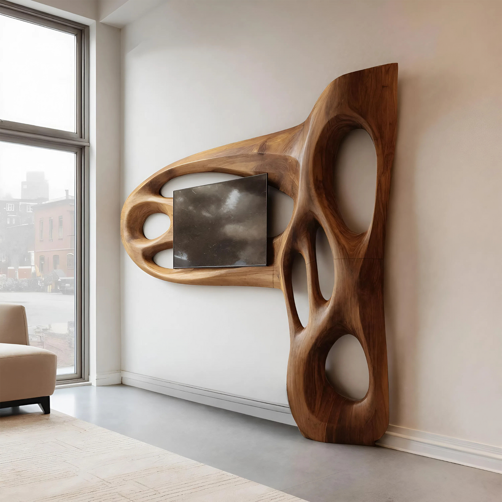 Contemporary Sculptural TV Frame For Living Room Decor