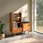 Retro-Inspired Vinyl Record Cabinet For Living Room Or Studio