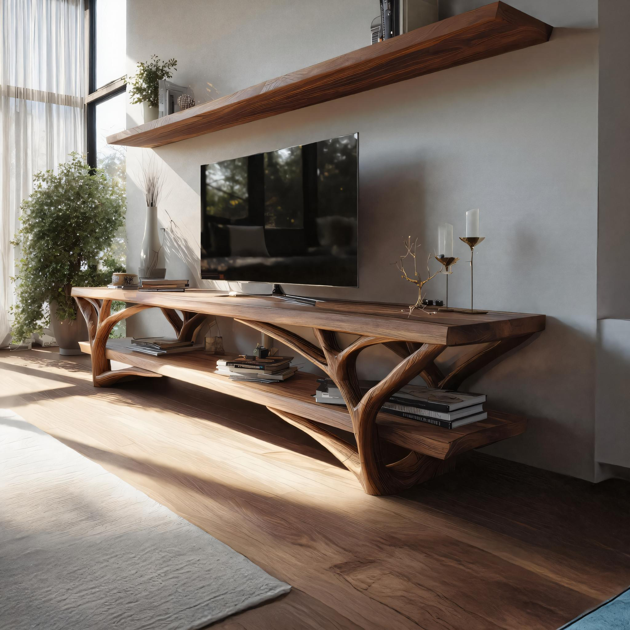 Farmhouse Solid Wood TV Console For Bedroom Furniture Design