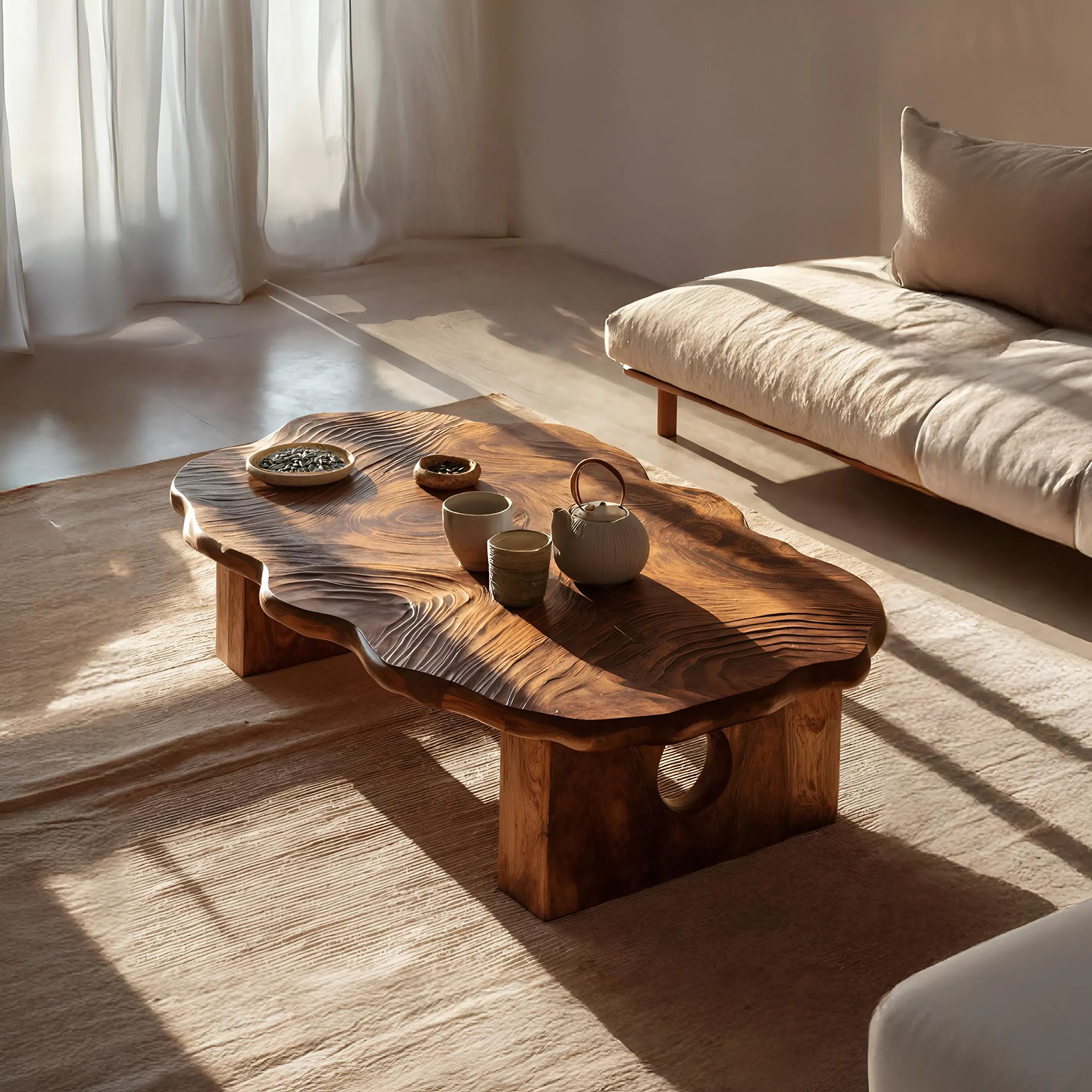 Farmhouse Handcrafted Abstract Coffee Table For Living Room