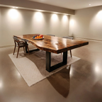 Furniture Decor Modern Solid Wood Dining Table Sleek Edge