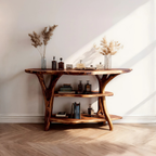 Handcrafted Wooden Live Edge Console Table For Stylish Entryway Furniture