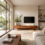 Modern TV Cabinet Curved Based Design For Living Room Furniture
