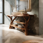 Farmhouse Rustic Solid Wood Vanity For Warm Bathroom Design