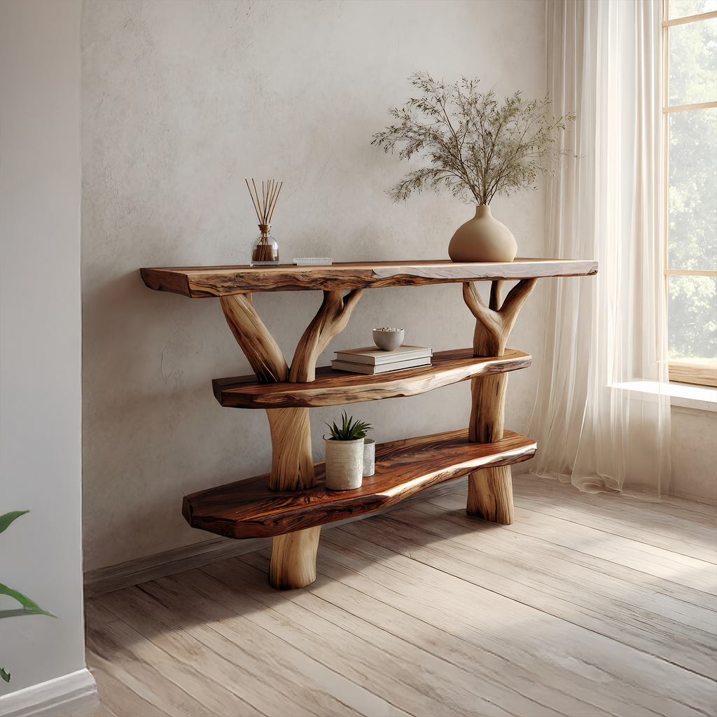 Handcrafted Solid Wood Console Table For Classic Entryway Furniture Style
