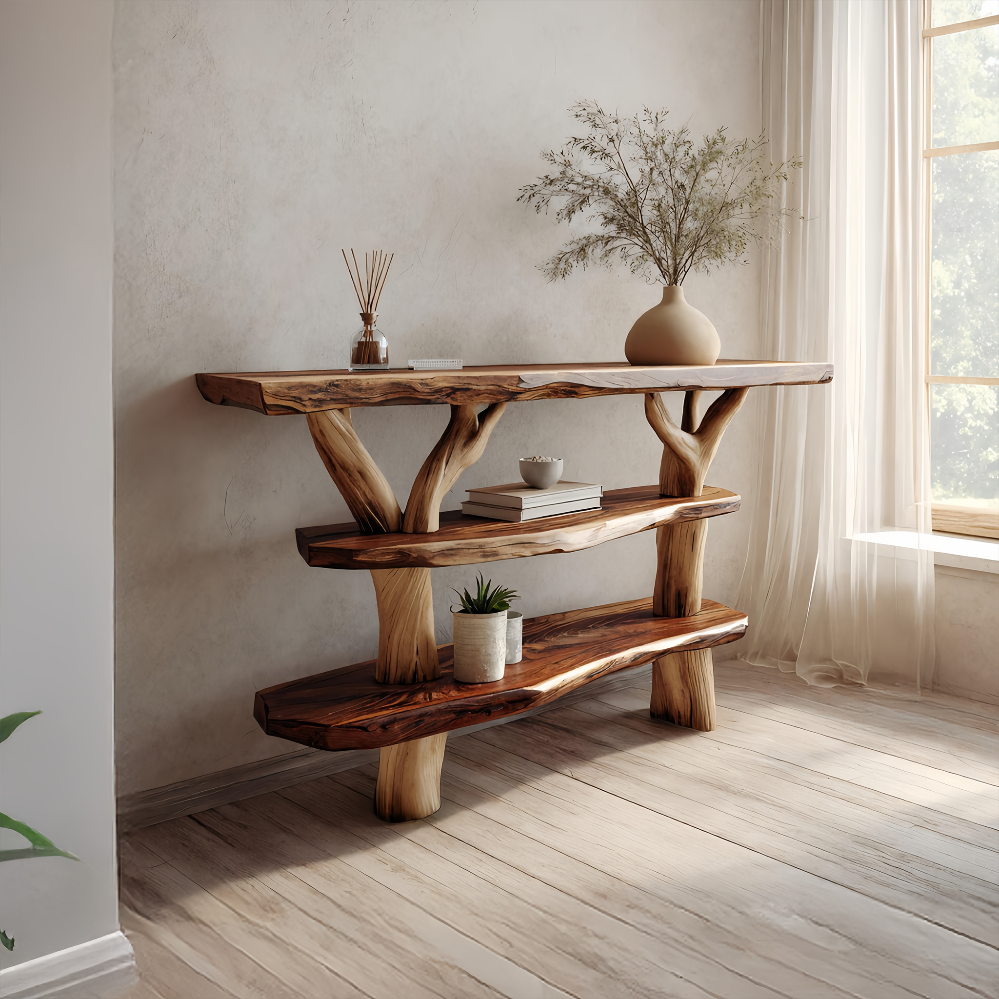 Handcrafted Solid Wood Console Table For Classic Entryway Furniture Style