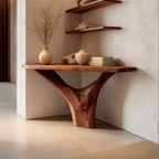 Modern Live Edge Console Table Solid Wood Artistic For Living Room