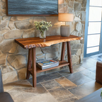 Mid Century Solid Wood Console Table For Furniture Decor