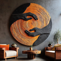 Mid Century Solid Wood 3D Sculpture For Furniture Decoration
