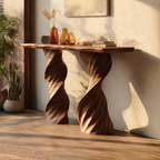 Farmhouse Live Edge Console Table Handcrafted Solid Wood For Living Room