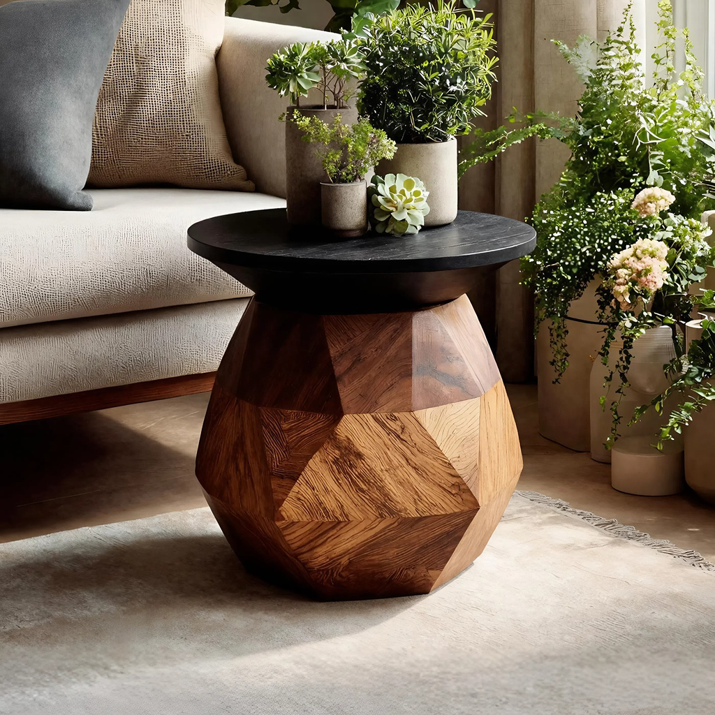 Modern Solid Wood End Table For Minimal Interior Design