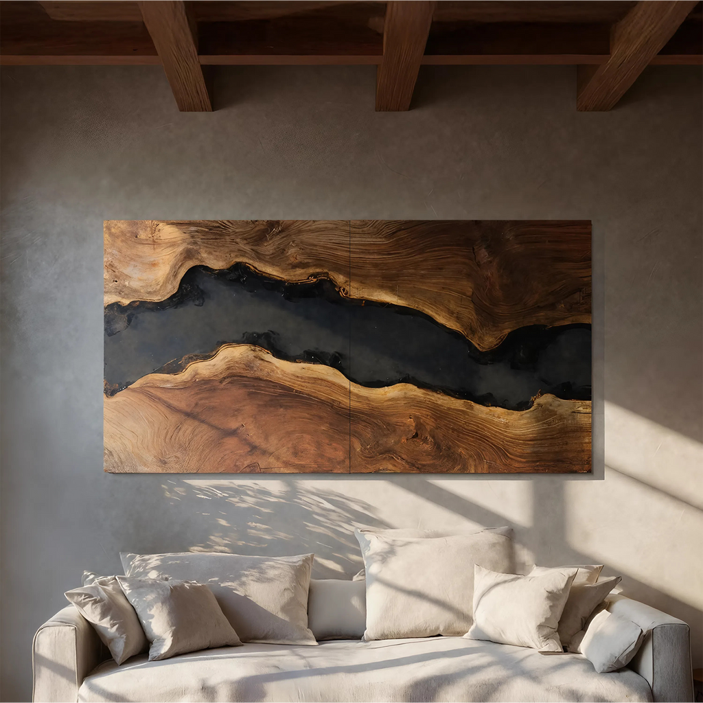 Modern Solid Wood Wall Sculpture For Bedroom Decor