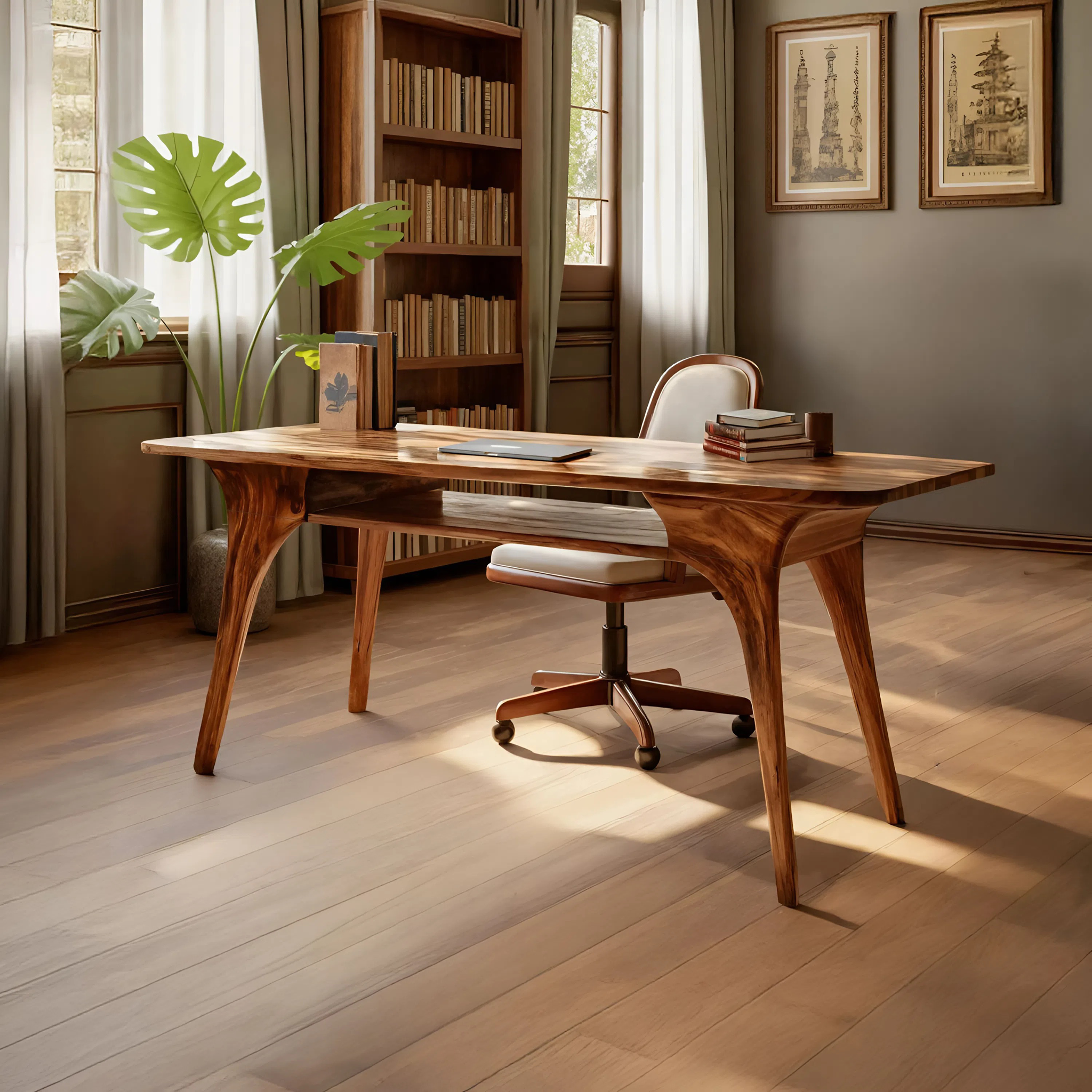 Modern Solid Wood Desk For Living Room And Office Decor
