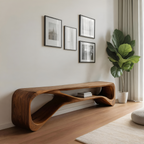 Handcrafted Bench Curved Design For Living Room