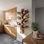 Modern Sculptural Tree Branch Wine Bottle Holder For Kitchen Decor
