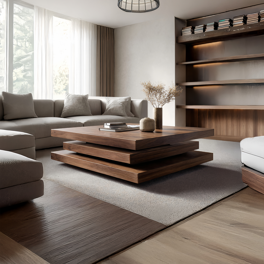 Rustic Mid Century Live Edge Coffee Table For Furniture Accent