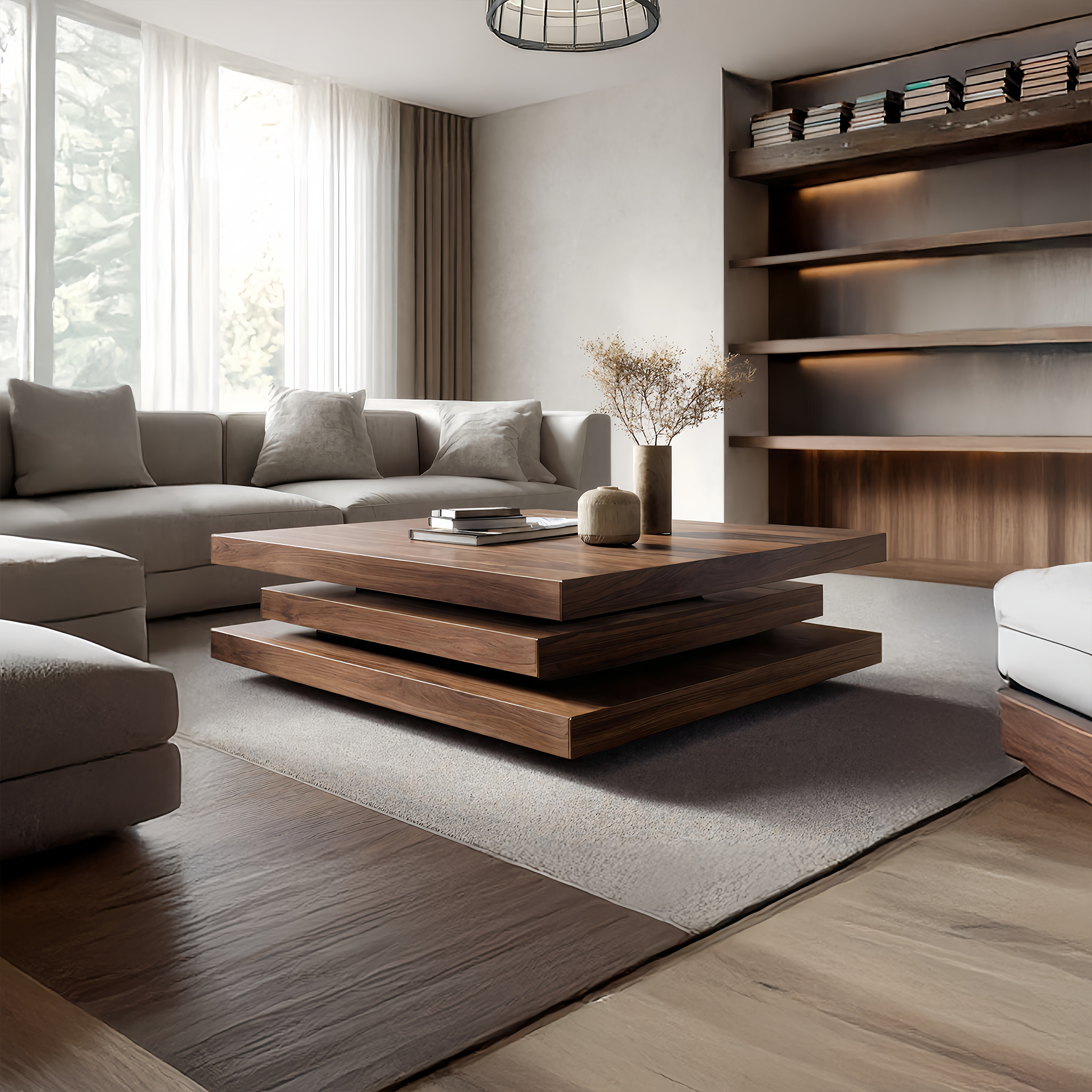 Rustic Mid Century Live Edge Coffee Table For Furniture Accent