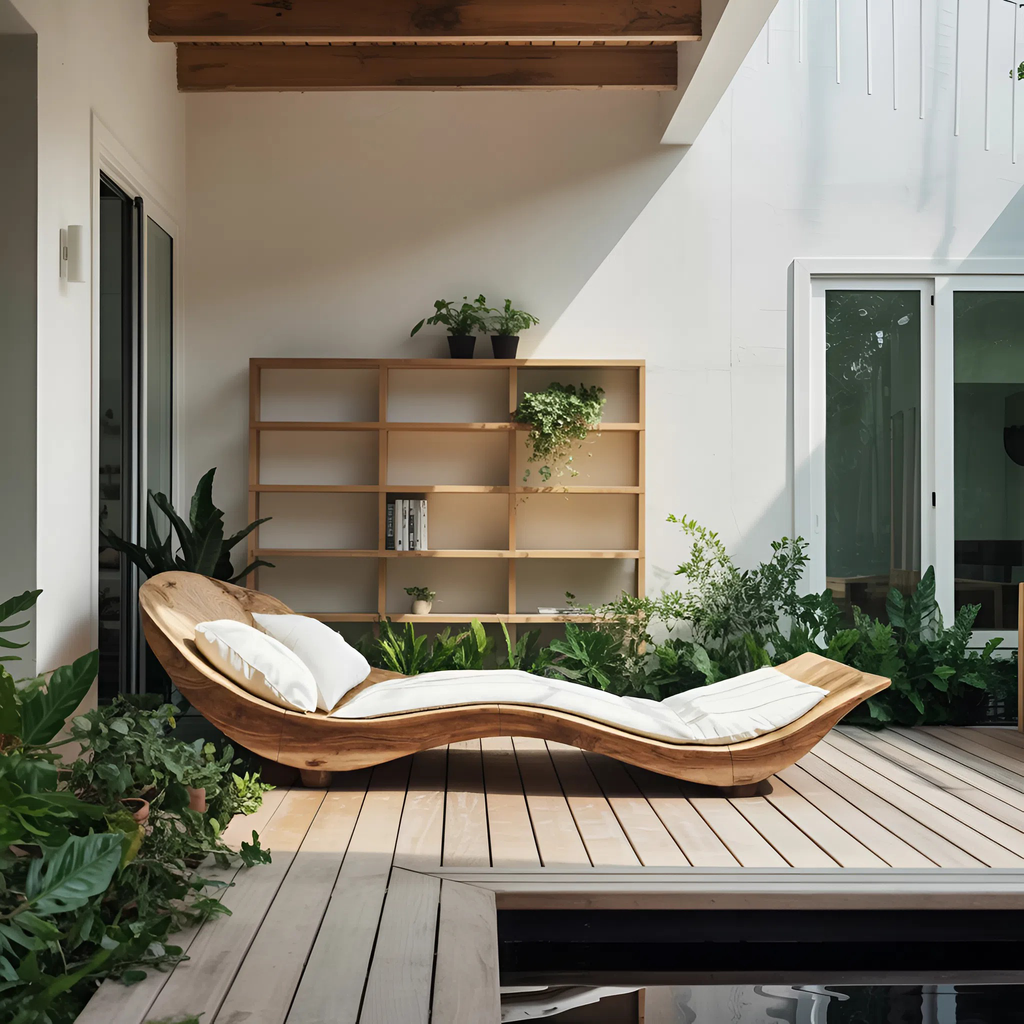 Mid Century Wooden Daybed For Modern Bedroom Furniture Decor