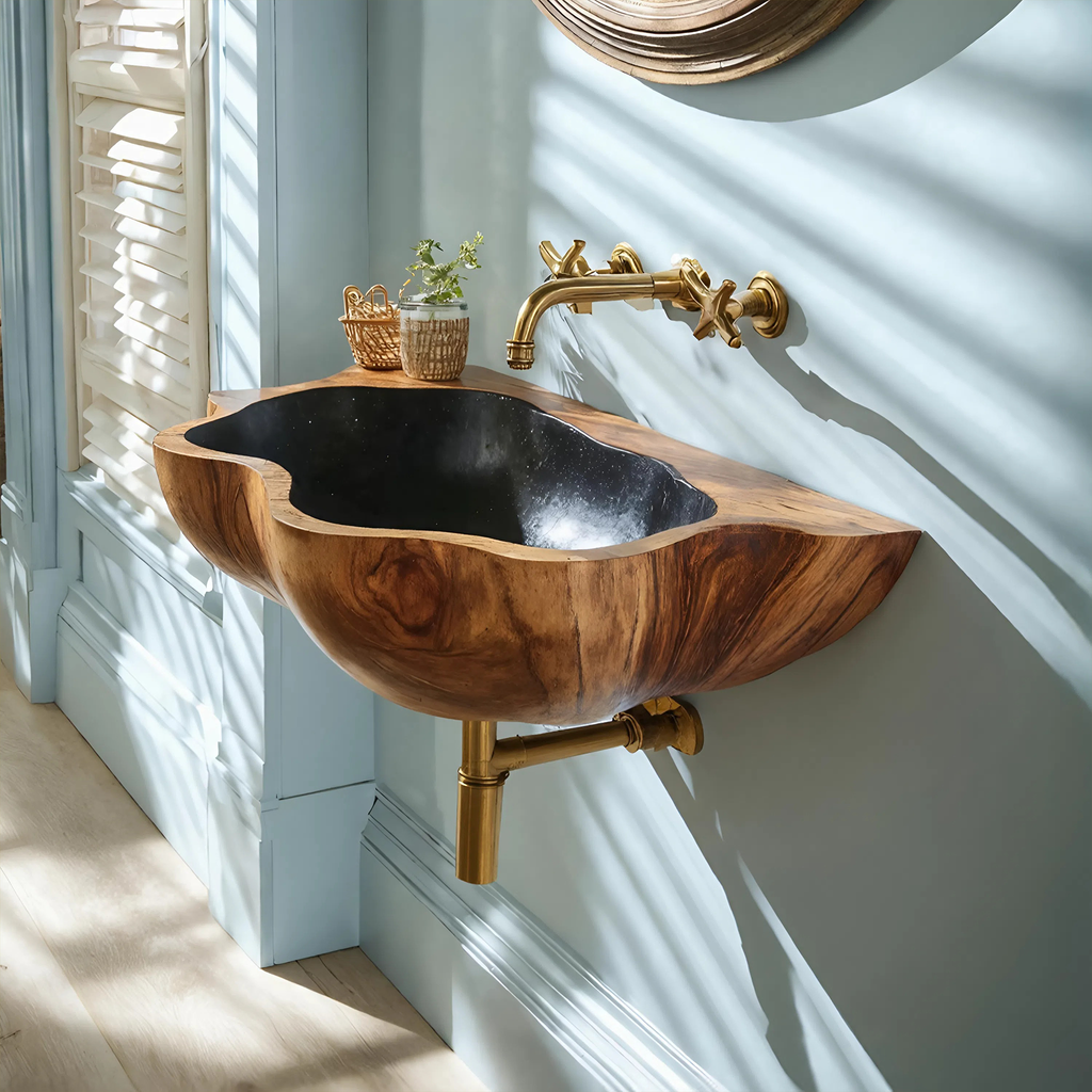 Mid Century Solid Wood Vanity Sink For Stylish Bathroom Decor