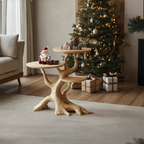 Mid Century Wooden End Table For Living Room Christmas Decor