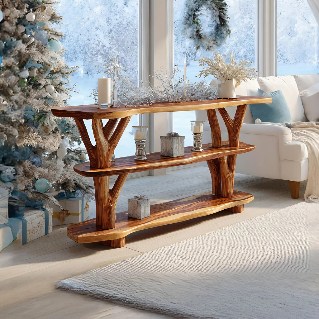 Modern Live Edge Entryway Table For Furniture Decor Holiday Gift Decoration