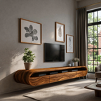 Modern Floating TV Console With Rounded Design For Living Room