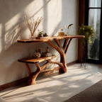 Handcrafted Wooden Live Edge Console Table For Contemporary Furniture Decor