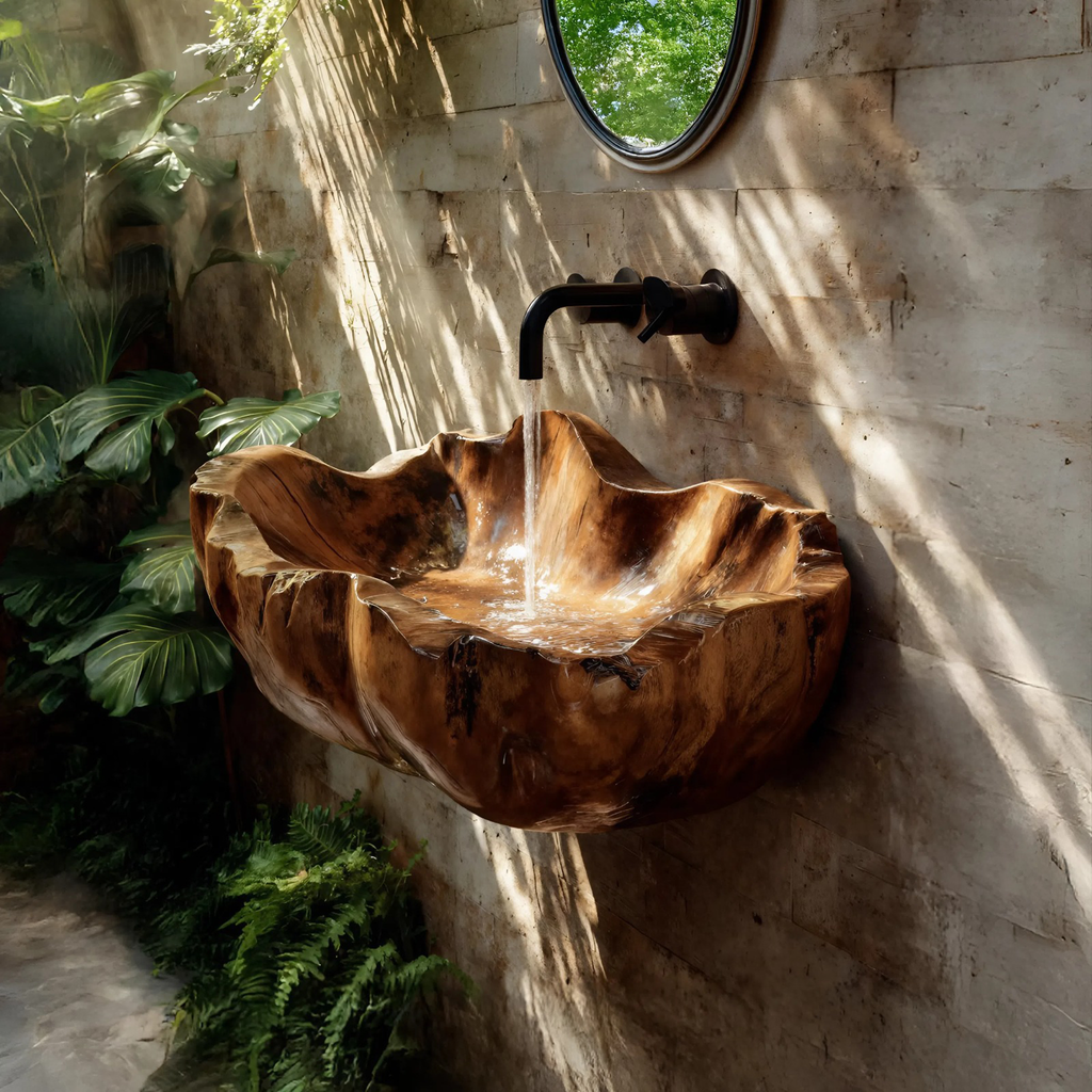 Modern Solid Wood Wash Basin For Luxury Bedroom Furniture Decor