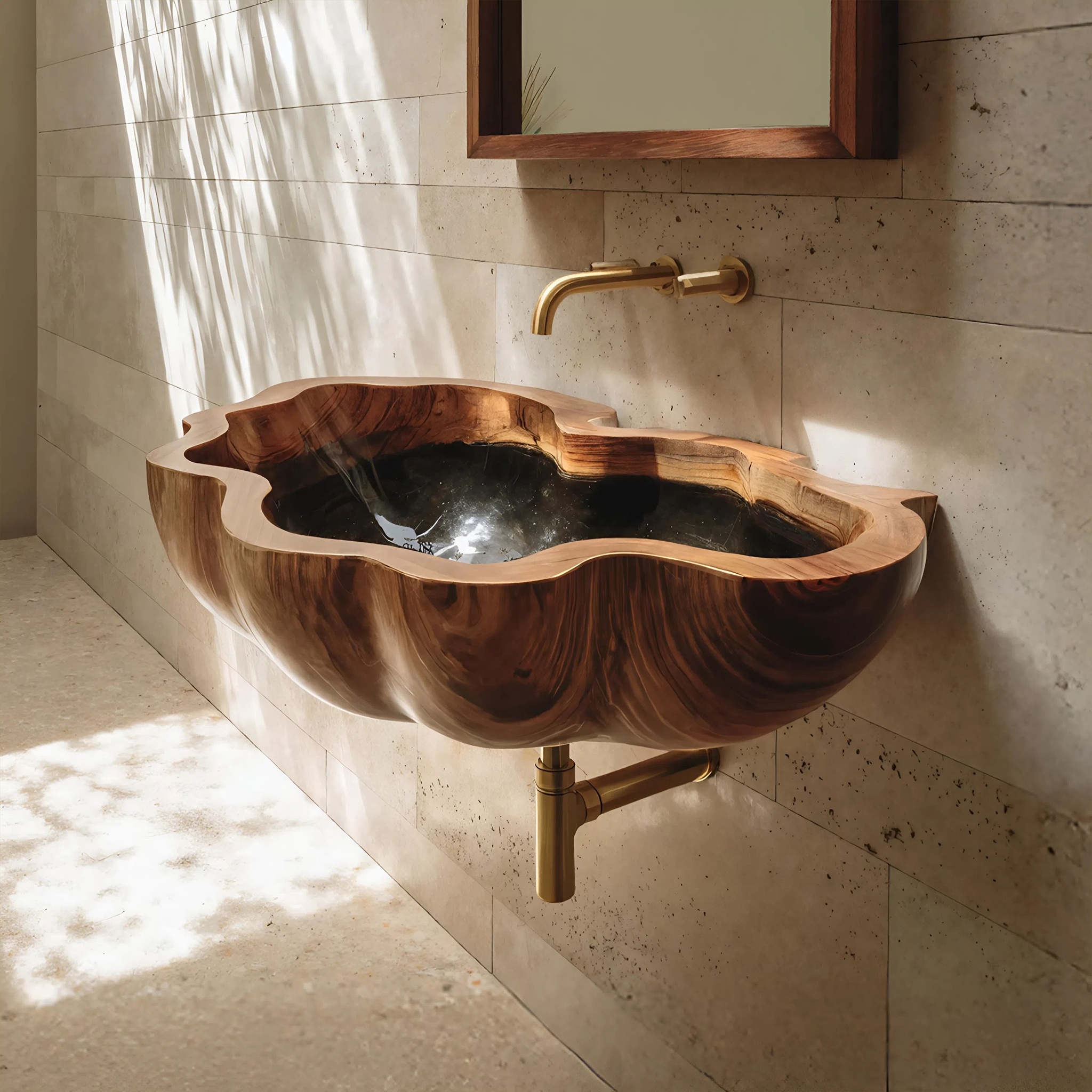 Mid Century Wooden Vanity Sink For Bathroom Furniture Decor
