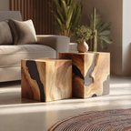 Handcrafted Solid Wood Square Table For Entryway Design