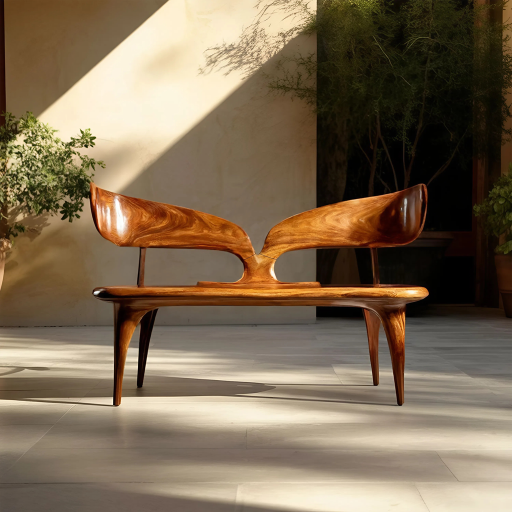 Natural Live Edge Wood Bench For Entryway Seating Area