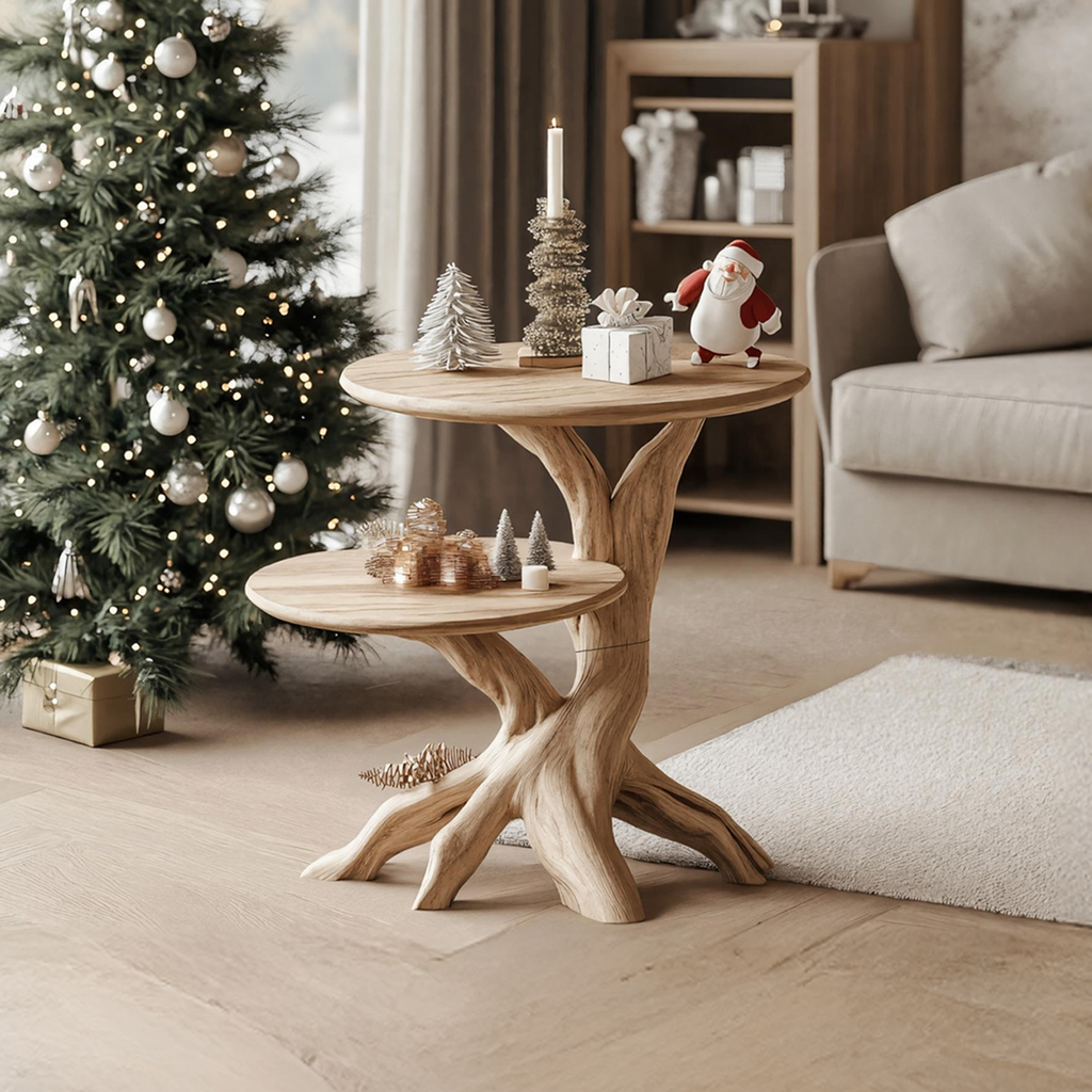 Mid Century Solid Wood End Table For Living Room Holiday Furniture