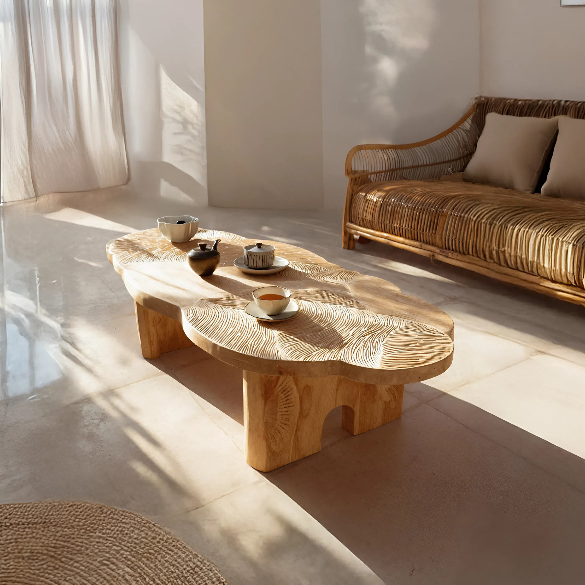 Handcrafted Modern Irregular Coffee Table For Living Room Decor