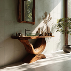 Mid Century Solid Wood Vanity For Bathroom Furniture