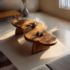 Mid Century Handcrafted Live Edge Coffee Table For Living Room