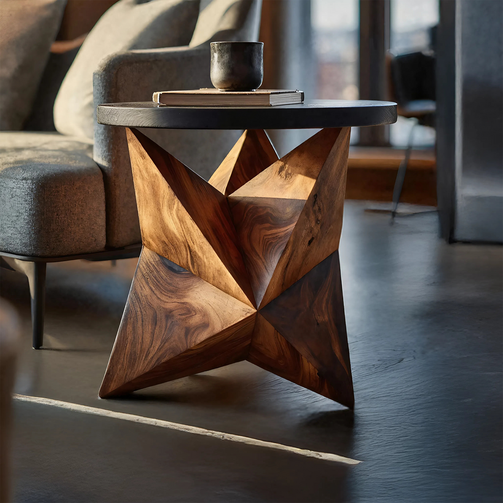 Handcrafted Wooden Side Table For Elegant Furniture Decor