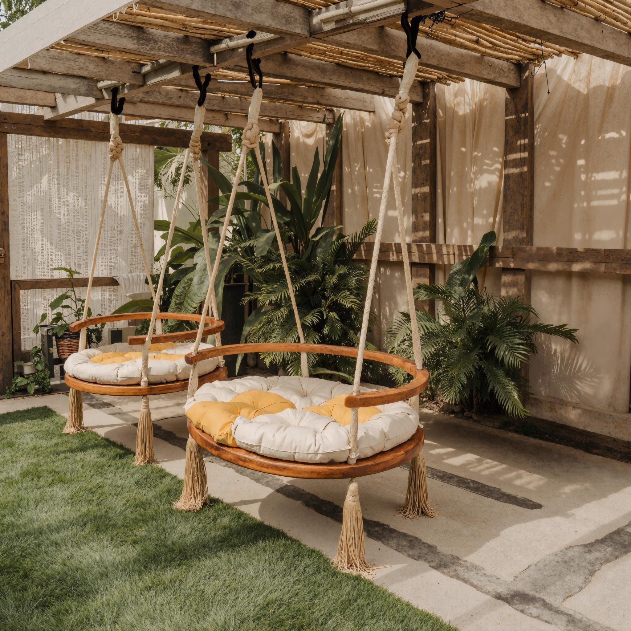 Boho Round Swing Chair For Porch Or Garden