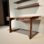 Mid Century Modern Desk With Drawer For Home Office And Workspace