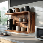 Modern Wooden Storage Shelf For Kitchen Essentials