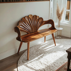 Rustic Natural Wood Bench For Entryway And Hallway