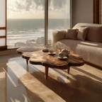 Farmhouse Solid Wood Abstract Coffee Table For Furniture Decor