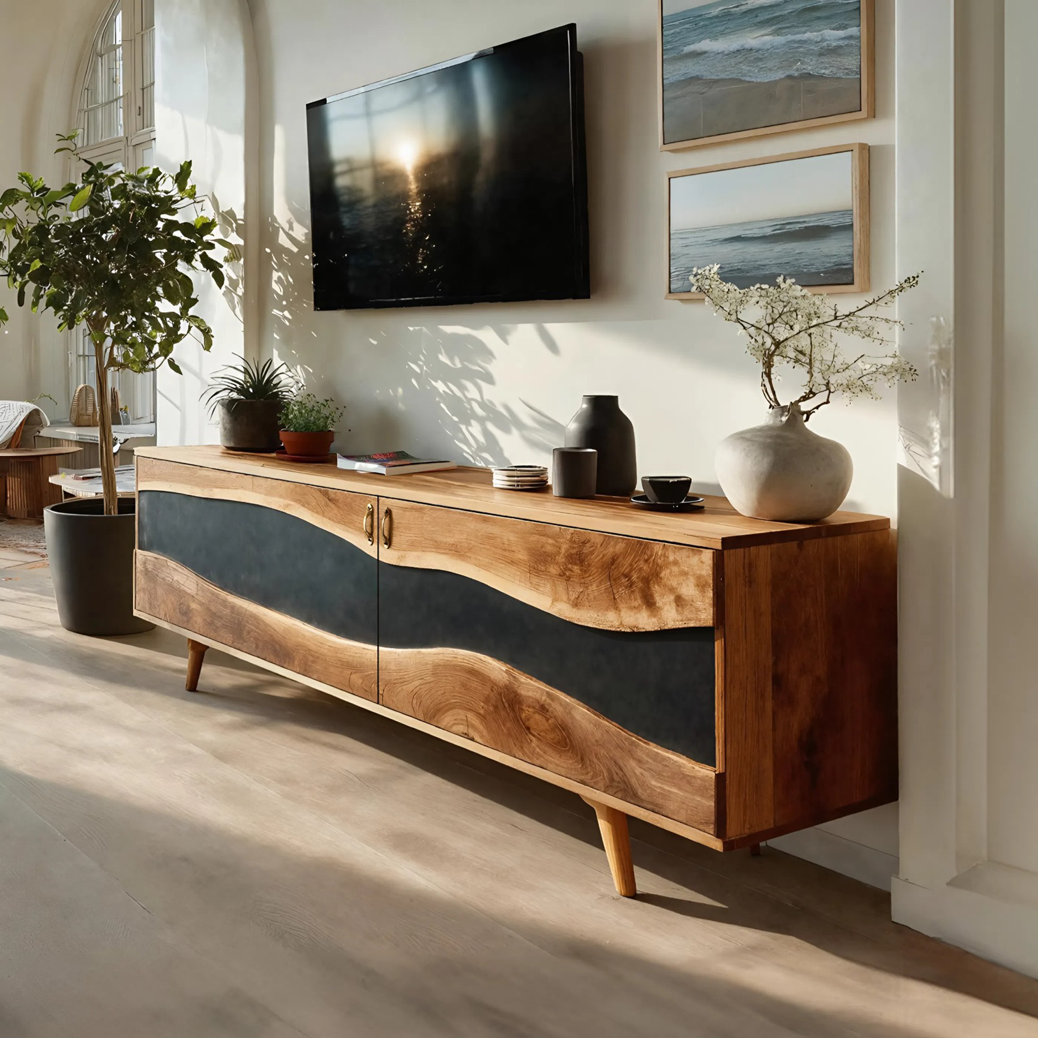 Modern Wooden Media Cabinet For Minimalist Home