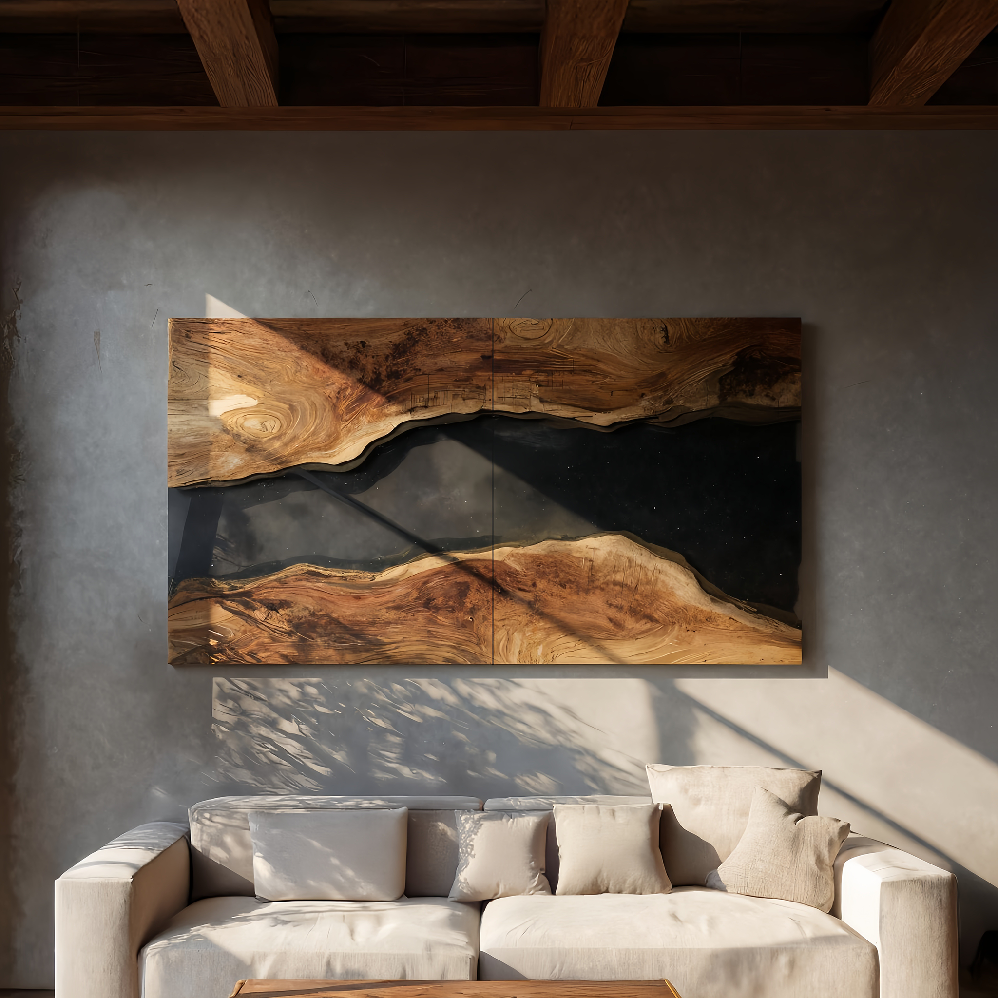 Farmhouse Solid Wood Wall Sculpture For Living Room